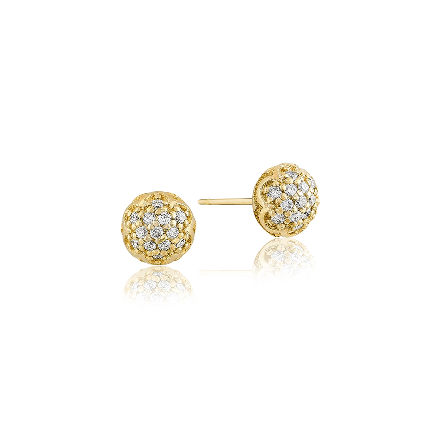 Simple Pavé Dew Drop Studs