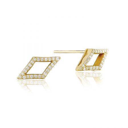 Pavé Chevron Stud