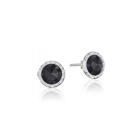 Petite Bezel Studs featuring Black Onyx