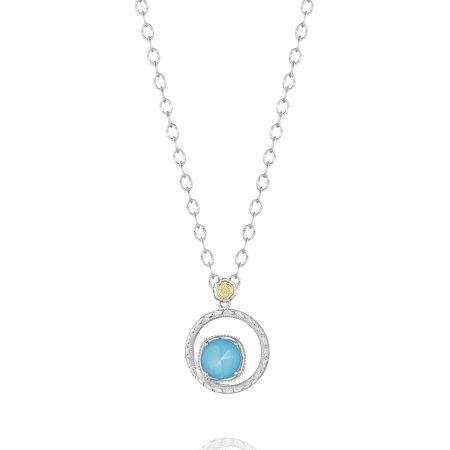 Silver Bloom Necklace featuring Neo-Turquoise