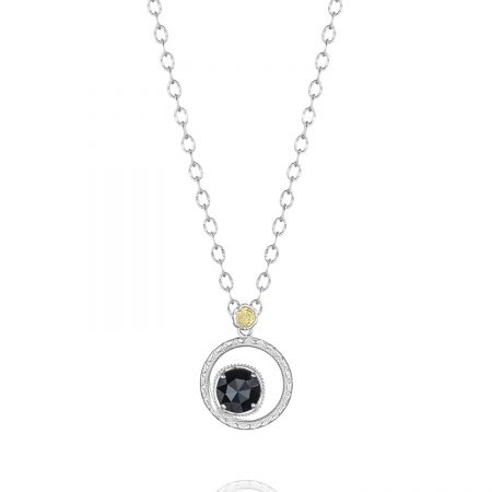 Silver Bloom Necklace featuring Black Onyx