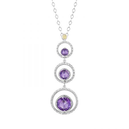 Skipping Stone Necklace featuring Amethyst