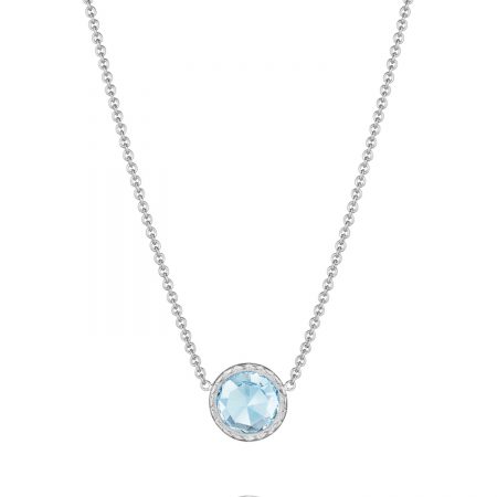 Floating Bezel Necklace featuring Sky Blue Topaz