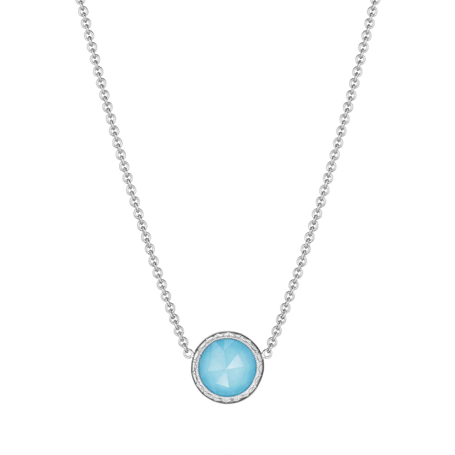 Floating Bezel Necklace featuring Neo-Turquoise