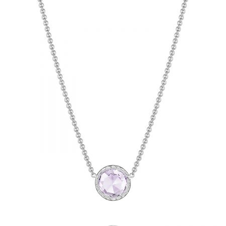 Floating Bezel Necklace featuring Rose Amethyst