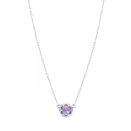 Station Link Necklace featuring Amethyst