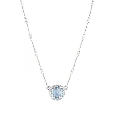 Station Link Necklace featuring Sky Blue Topaz