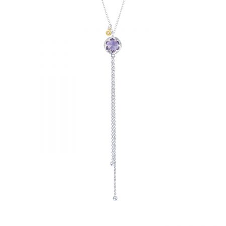 Petite Lariat Necklace featuring Amethyst