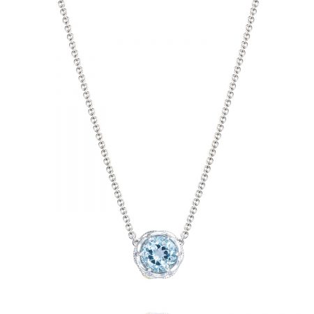 Crescent Station Necklace featuring Sky Blue Topaz