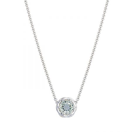Crescent Station Necklace featuring Prasiolite