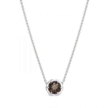 Crescent Station Necklace featuring Cognac Quartz