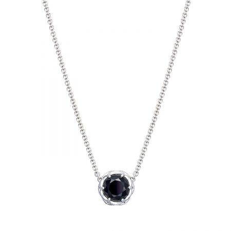 Crescent Station Necklace featuring Onyx