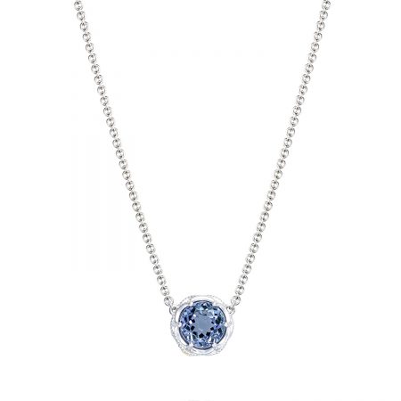 Crescent Station Necklace featuring London Blue Topaz