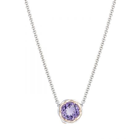 Crescent Station Necklace featuring Amethyst