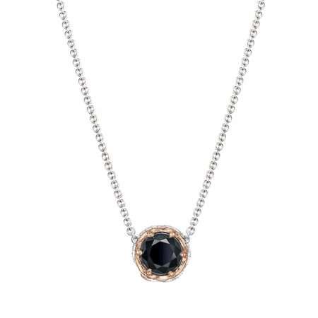 Crescent Station Necklace featuring Black Onyx