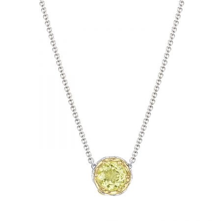 Crescent Station Necklace featuring Lemon Quartz