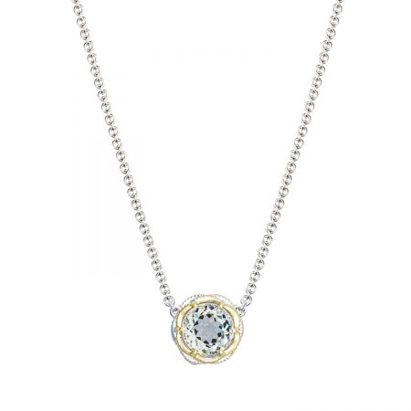 Crescent Station Necklace featuring Prasiolite