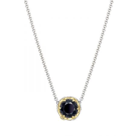 Crescent Station Necklace featuring Black Onyx