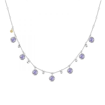 Multi-Gem Drop Necklace featuring Amethyst
