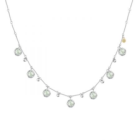 Multi-Gem Drop Necklace featuring Prasiolite