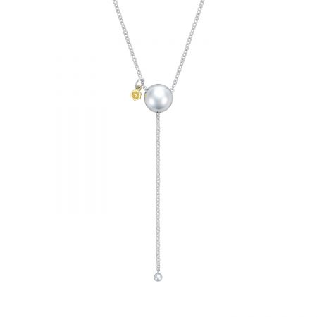 Silver Dew Drop Lariat