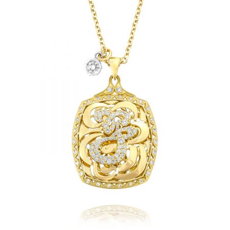 Bold Initial Pendant in Yellow Gold