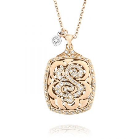 Bold Initial Pendant in Rose Gold