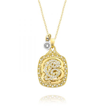 Monogram Initial Pendant in Yellow Gold
