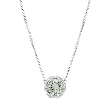 Bold Crescent Station Necklace featuring Prasiolite