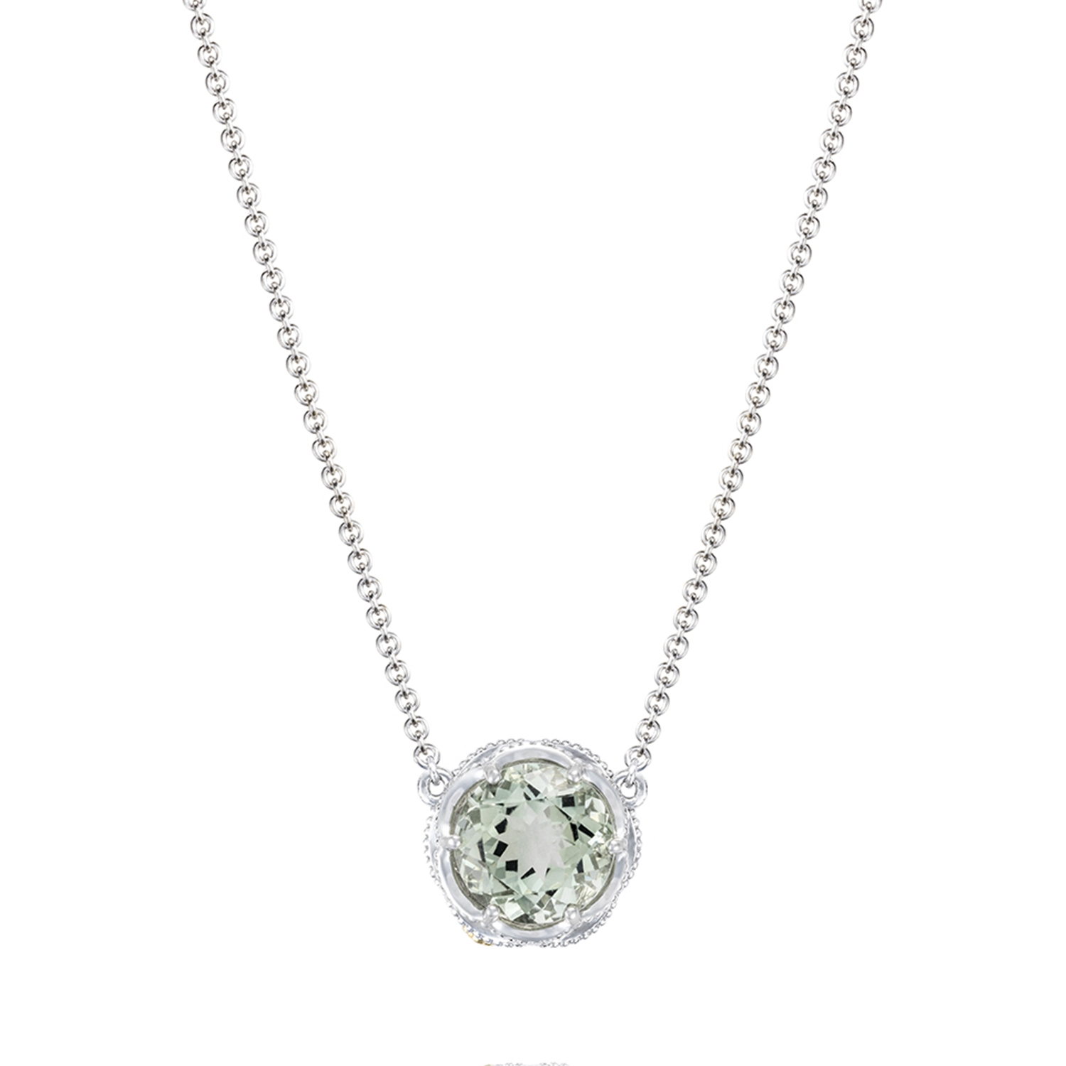 Bold Crescent Station Necklace featuring Prasiolite
