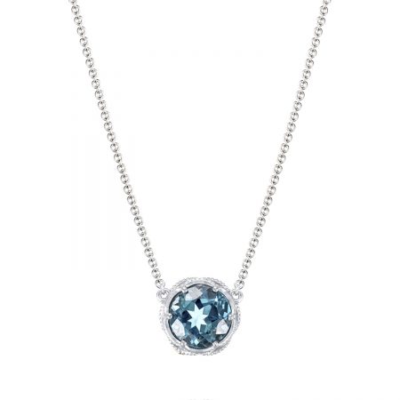 Bold Crescent Station Necklace featuring London Blue Topaz