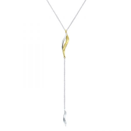 Double Wave Lariat Necklace