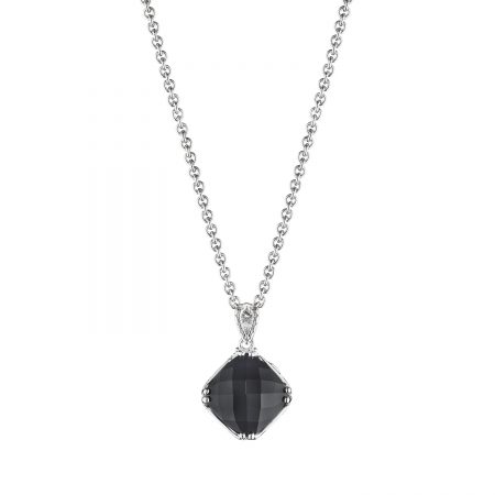 Petite Cushion Cut Gem Pendant featuring Black Onyx