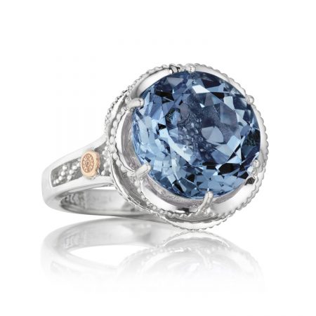 Crescent Gem Ring featuring London Blue Topaz