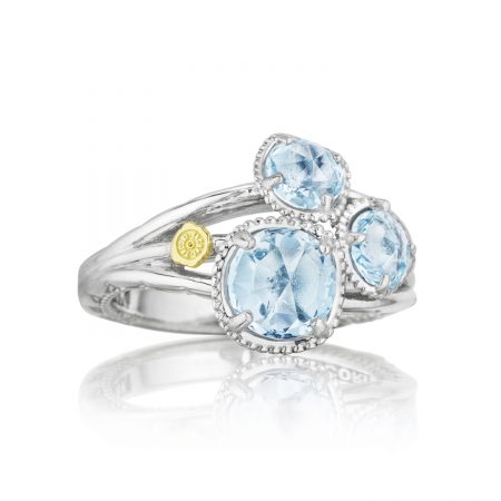 Petite Budding Brilliance Ring featuring Sky Blue Topaz
