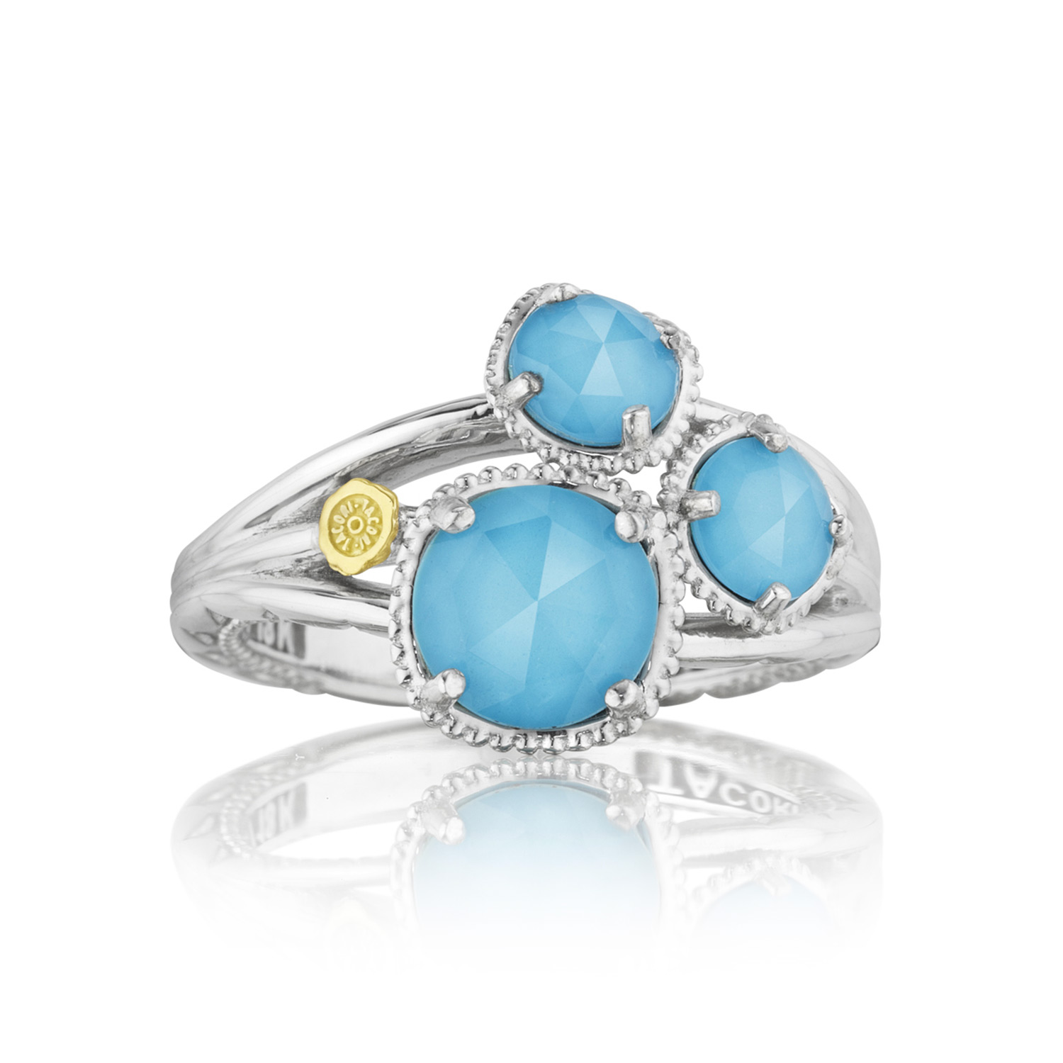 Petite Budding Brilliance Ring featuring Neo-Turquoise