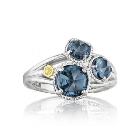 Petite Budding Brilliance Ring featuring London Blue Topaz