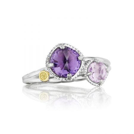 Budding Brilliance Duo Ring featuring Assorted Gemstones