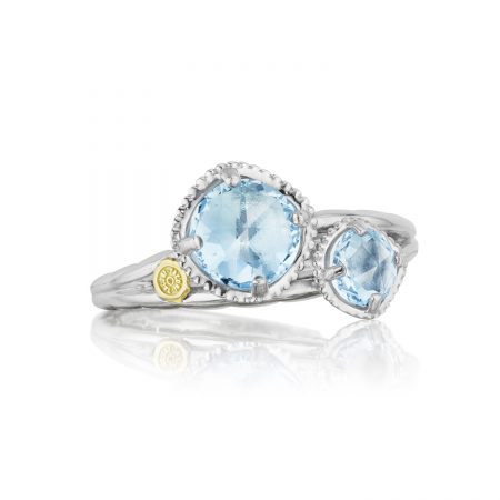 Budding Brilliance Duo Ring featuring Sky Blue Topaz