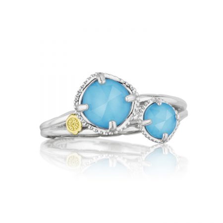 Budding Brilliance Duo Ring featuring Neo-Turquoise