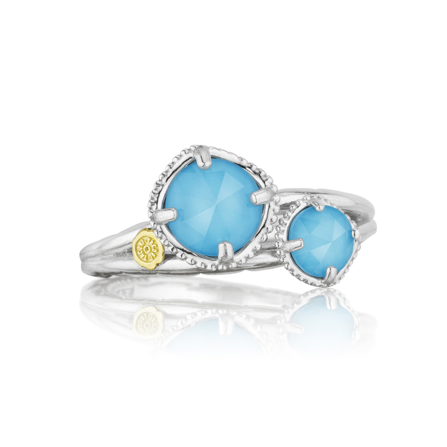 Budding Brilliance Duo Ring featuring Neo-Turquoise