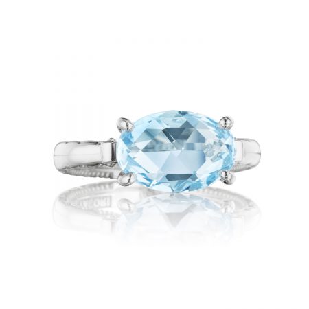 East-West Oval Ring featuring Sky Blue Topaz