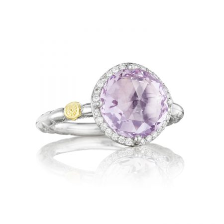 Pav&eacute; Simply Gem Ring featuring Rose Amethyst