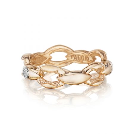 Crescent Links Ring in Rose Gold