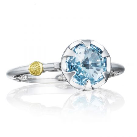 Petite Crescent Bezel Ring featuring Sky Blue Topaz