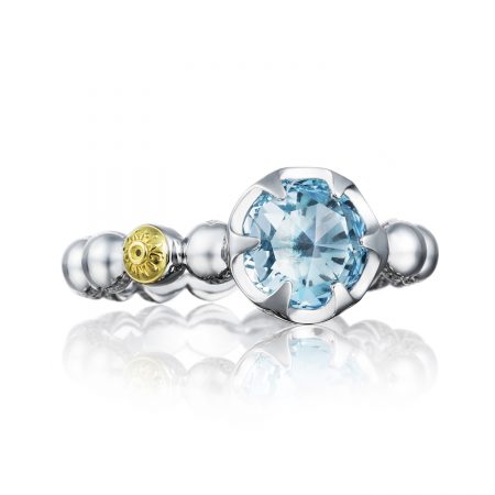 Beaded Bezel Ring featuring Sky Blue Topaz