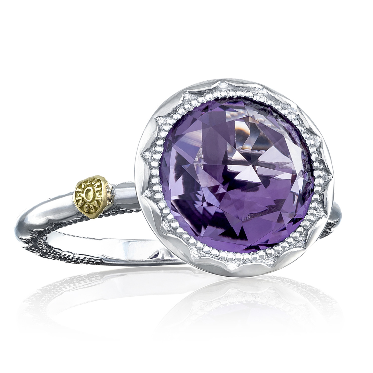 Crescent Bezel Ring featuring Amethyst