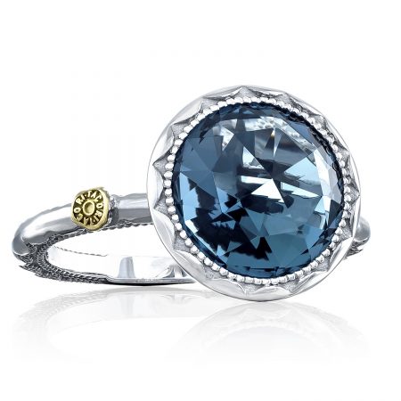 Crescent Bezel Ring featuring London Blue Topaz
