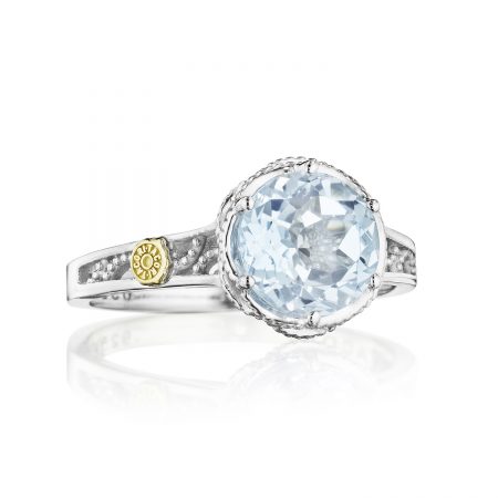 Petite Crescent Gem Ring featuring Sky Blue Topaz