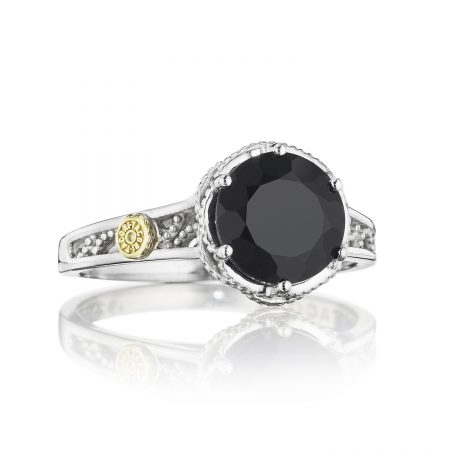 Petite Crescent Gem Ring featuring Black Onyx